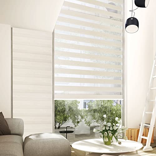 Jogney Remote Control Motorized Zebra Shades/Roller Shades (Window Blinds/Shades) with Built-in Rechargeable Battery. Smart Home Compatible with Smart Phone App, Alexa, Google Home, Siri. Made in USA.