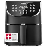 COSORI Heißluftfritteuse, Airfryer Testsieger 2024, 11-in-1 Air Fryer XXL 5,7L, Heissluftfritteuse mit Shake-Reminder, 97,3 Prozent ölsparend, 67,5 Prozent energiesparend, spülmaschinenfest Körbe