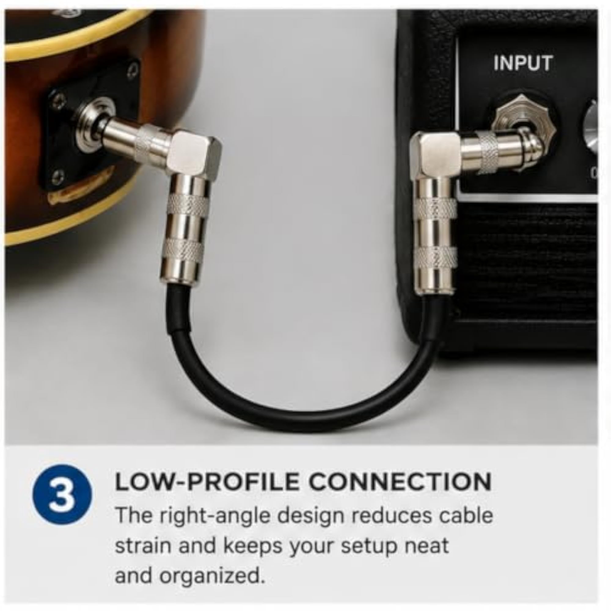 90 Degree Right Angle 1/4 Inch Mono Guitar Adapter