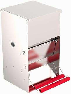My Favorite Chicken 40lb Automatic Metal Poultry Treadle Feeder – Rust-Resistant, Self-Adjusting, and Eco-Friendly Feed Management