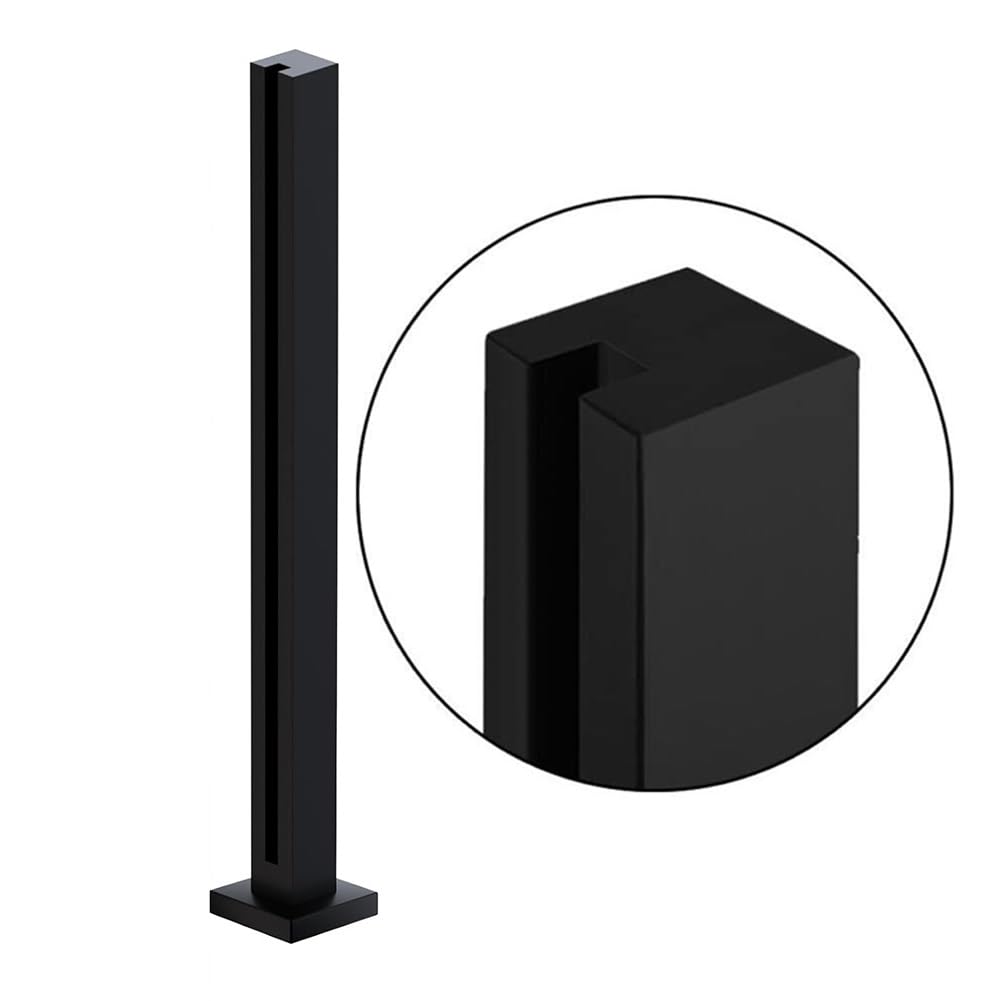 Soporte para balaustradas de acero inoxidable 304, poste de esquina 125 cm negro