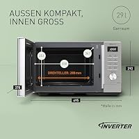 Panasonic NN-SD36QSEPG Solo-Mikrowelle, 29 l, 1000 W, automatisches Auftauen, 11 automatische Programme, Timer, Silber – Ansicht 4