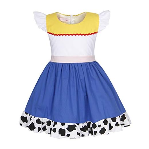 AmzBarley Jessie Princesa Disfraz,Vestido de Traje Niñas de Navidad Fiesta para Boda Ceremonia Bautizo Frozen Baile Cumpleaños Halloween