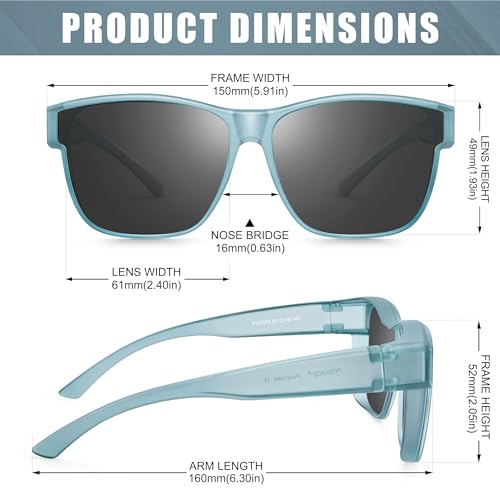 Image of Polarized Sunglasses Fit Over Glasses for Women Men, Oversized Square Sun Glasses UV400 Protection
