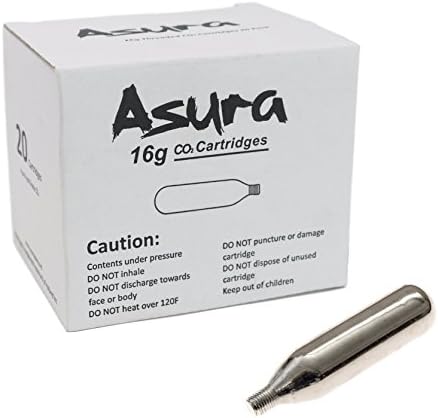 Asura 16 Gram CO2 Threaded Cartridges 20 Count