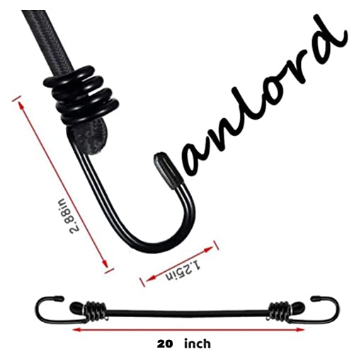 Lanlord Latex Black Heavy Duty Outdoor Bungee Cords With Hook 2Pcs20Inch #TOP6