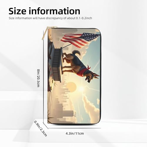 Wallet Women - Classic Brown Dog-B Print Leather Wallet for Women with Zipper, Cute Bifold Long Ladies Wallets2