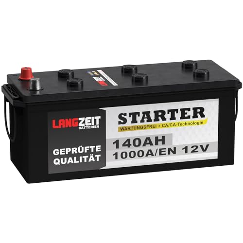 Langzeit LKW Batterie 12V 140Ah 1000A/EN Starterbatterie Schlepper Traktor statt 120Ah 125Ah 135Ah