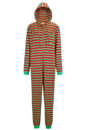 Christmas Onesie Adult Matching Christmas Pjs for Family Mens Christmas Pajamas Green and Red S