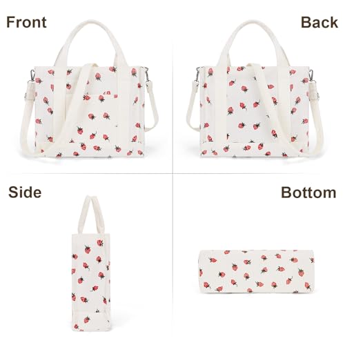 Image of Corduroy Tote Bag Small Satchel Bag for Women Crossbody Bag Purse with Zipper Casual Hobo Handbag