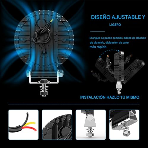 Luces de conducción LED Offroad giratorias 360 impermeables 5