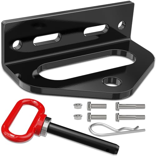 Nilight Universal Heavy Duty Zero Turn Mower Trailer Hitch Kit Strong Neodymium Magnetic Pin with 4 Bolts 1/2 R-Clip Combo Pack Red & Black 6mm Thick
