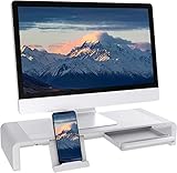 Soporte para monitor plegable de 3 posiciones: este soporte para monitor se puede ajustar con 3 tipos de ancho de 16,5 pulgadas, 18,5 pulgadas y 20,5 pulgadas. Puede personalizar el ancho como desee, el soporte para monitor es adecuado para diferentes monitores y también puede aumentar la altura del monitor.