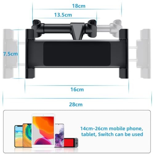 Soporte tablet coche para HRV 2015-2018 reposacabezas trasero negro 3