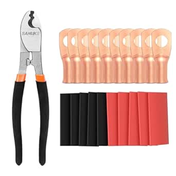 10pcs 6 Awg - 5/16" (M8) Sanuke Wire Lugs Ring Terminal Connectors