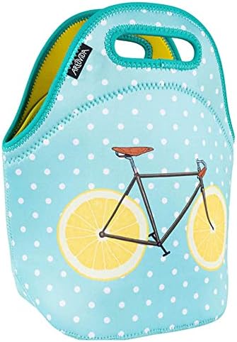 ARTOVIDA Artists Collective Insulated Neoprene Lunch Bag | Washable Soft Lunch Tote for School and Work - Design by Florent Bodart (France) "Zest" - Classic