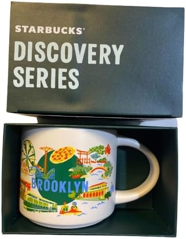 Starbucks Discovery Series Brooklyn Ceramic Mug - 14 oz. Collectible Coffee and Tea Cup - Unique Design Celebrating Brooklyn’s Culture and Artistry - Microwave and Dishwasher Safe