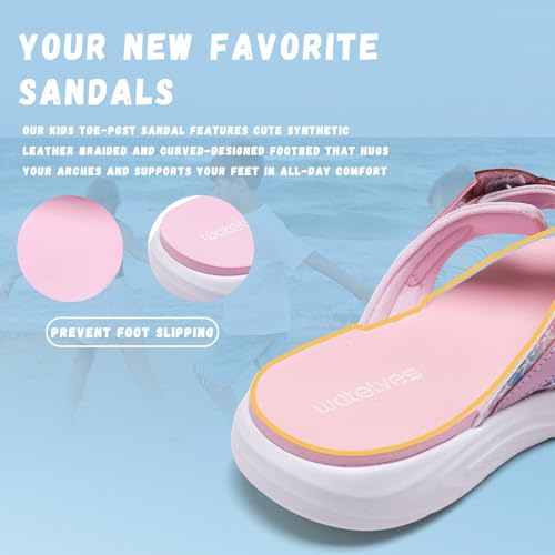 Image of WateLves Girls Flip Flops Non-Slip Casual Thong Sandals Summer Sandal Shoes for Beach Swim Pool (Little Kid /Big Kid)