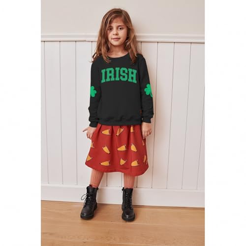 Ritatte St Patrick's Day Sweatshirt Girls Boys Irish Shamrock Crewneck Pullover Top Kids Clover Long Sleeve Shirt 6-12 Years2