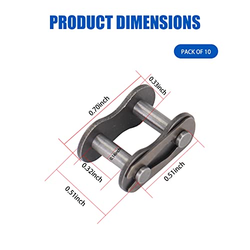 image for Yonput 10 PCS #35 Chain Master Link Roller, Steel Alloy Heavy Duty Rol