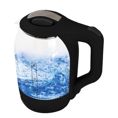 Bollitore Elettrico in Vetro 1,7L con LED Blu – Bollitore Acqua 1500W con Spegnimento Automatico e Protezione a Secco, Design Moderno per Cucina