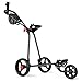 Tangkula Golf Push Cart, Lightweight Collapsible Golf Pull Cart, 3 Wheels Golf Trolley with Foot Brake Umbrella Holder & Cup Holder, Adjustable Handle and Storage Bag