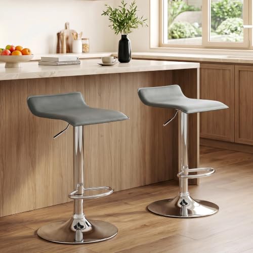 NOBPEINT Contemporary Chrome Air Lift Adjustable...