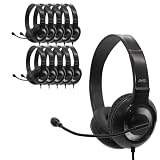 Avid AE‑55 USB‑C Headset with Noise‑Canceling Microphone – 270° Rotating Boom, Padded Earpieces, Passive Noise Reduction – Classroom, Testing, Remote Learning, Work, TELPAS‑Ready