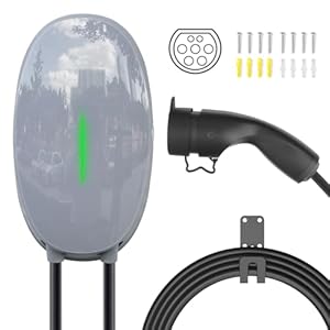 wissenergy wallbox 7.4kw type 2 pour véhicule électrique, borne de recharge voiture électrique intelligente avec norme européenne iec 62196 2, chargeur monophasé avec câble 32a 6m