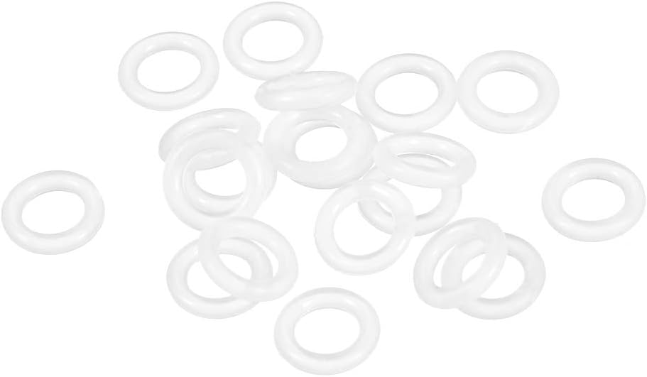 uxcell Silicone O-Ring, 9mm OD, 5mm ID, 2mm Width, VMQ Seal Rings Gasket, White, Pack of 20