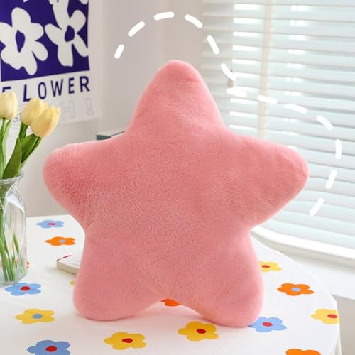 Coussin en peluche étoile pour dormir et décoration de la maison (40 cm, rose)