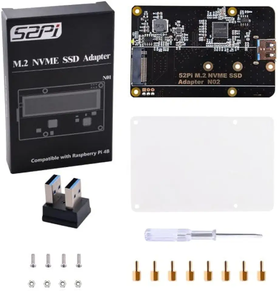 Geekpi M.2 NVME SSD Storage Expansion Board for Raspberry Pi 4, Only Support M.2 NVME SSD, Pi Board Not Included