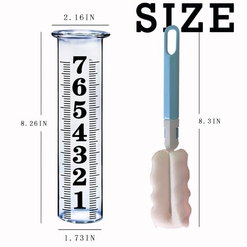 7 Inch Plastic Rain Gauge Replacement Tube, Upgrade Freeze Proof Outdoor Rain Gauges Replacement Plastic Tube for Garden Yard Lawn, Crack Resistance Tube Best Rated, 2 pcs Tubes with 1 Clean Brush - Thumbnail 4