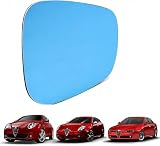 Specchio Retrovisore per Alfa Romeo Mito Sinistro Lato Guida Termico Riscaldato, Vetro Ricambio Esterno con Piastra ABS, Montaggio Plug & Play