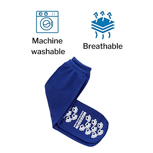 McKesson Adult Bariatric Slipper Socks Non-Skid & Slip Sole Blue - 1 Pair4