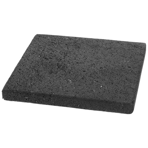 Plato de parrilla de piedra volcánica de 15 x 15 cm, utensilios de cocina coreanos para barbacoa, piedra gris para filetes, pizza y cocina vegana, versátil cocina y camping, esencial