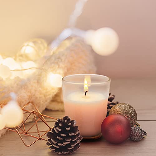 Set Of 12 White Votive Candles, Clear Glass Filled Unscented Soy Wax Candle For Home Décor Weddings Spa Holidays Party And Diy #TOP1