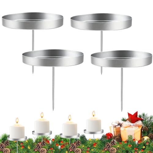 4 Stück Adventskranz Kerzenhalter 8cm Kerzenhalter für Stumpenkerzen...