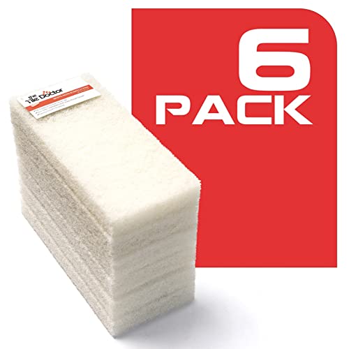 Scrub Doctor Scrub Pads - Non Abrasive Scrubber Sponge, Reusable Eco-Friendly Cleaning Supplies (White - Light Duty, 6 Pack) #TOP7