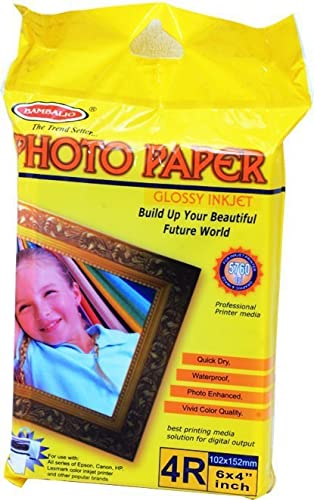 Bambalio BPG-180-4R (E) 180 Gsm 100 Sheets Glossy Photo Paper Post Card Size (4"X 6")