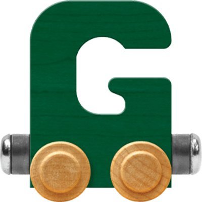 Maple Landmark NameTrains Bright Letter Car G - Made in USA (Green)