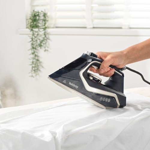 Beldray BEL01980 2600-Watt Iron – Non-Stick Ceramic Soleplate, Variable Temperature/Steam Control, Self-Clean Function, 280ml Water Tank, 140G/Min Steam Shot, Anti-Calc Function, 2.5m Power Cord