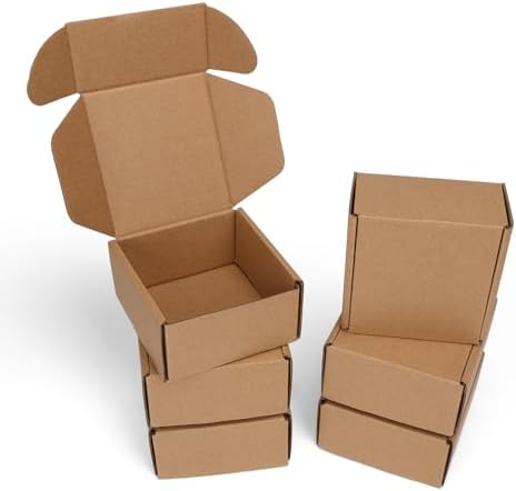 4x4x2 Inch Small Shipping Boxes - Set Of 100, Black Corrugated Mailers For Products