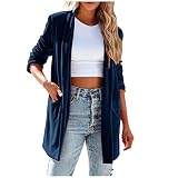 Fleecejacke Damen,Bundeswehr Jacke Jackenerweiterung Bonprix Jacken Daunenmantel Sehr Warm Fellimitat Mantel GefüTterte Regenjacken Blazer Brokat Hoodie Jacken Strickjacken(Marine, M)
