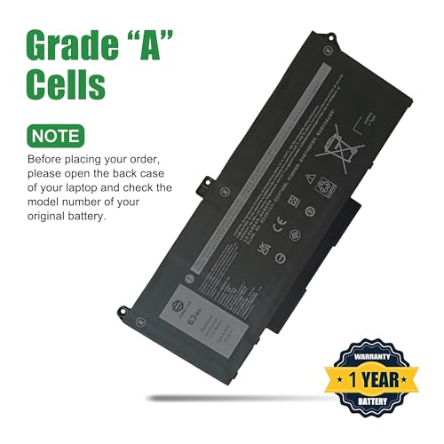Image of RJ40G CPX-M033W 63Wh Laptop Battery Replacement for Dell Latitude 5420 5520 Precision 3560 Series Notebook 01K2CF 075X16 WY9DX 0WK3F1 0M3KCN M033W Black 15.2V 3941mAh