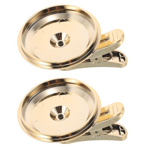 Cabilock 2 Pinzas Portavelas para Árbol de Navidad Base Dorada Soporte para Velas Cónicas Pequeñas Clip Metálico Decorativo para Fiestas y Decoración de Mesa Navideña