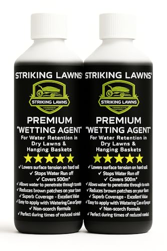 Premium Lawn Wetting Agent by STRIKING LAWNS Improves Water Penetration & Fertiliser Absorption Hydrates Dry Soil (1000m)