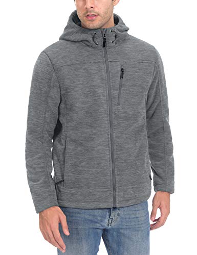 Little Donkey Andy Men's Lightweight Hooded Fleece Jackets for Hiking Travelling Casual Wear, Steel Grey M