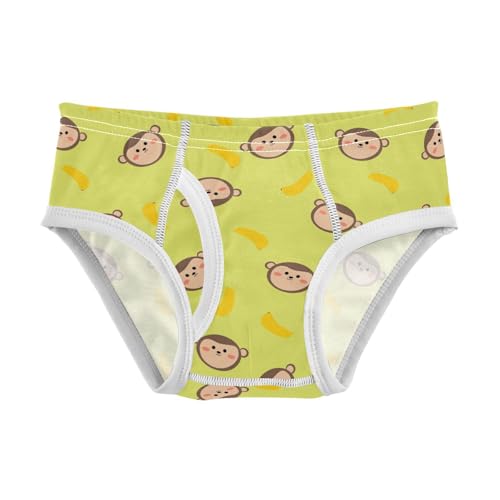 Boys' Underwear Cotton Little Boys Monkey Banana Briefs Soft Toddler Underwear 2T-8Y