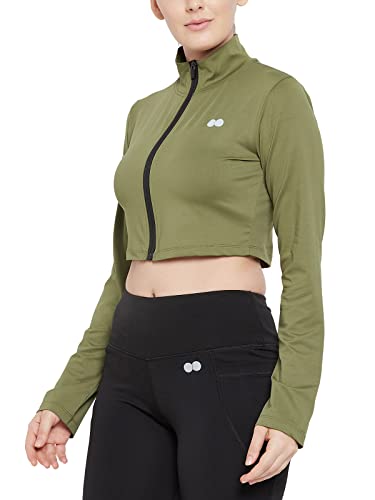 Image of Clovia Women's Polyester Crop Tailored Jacket